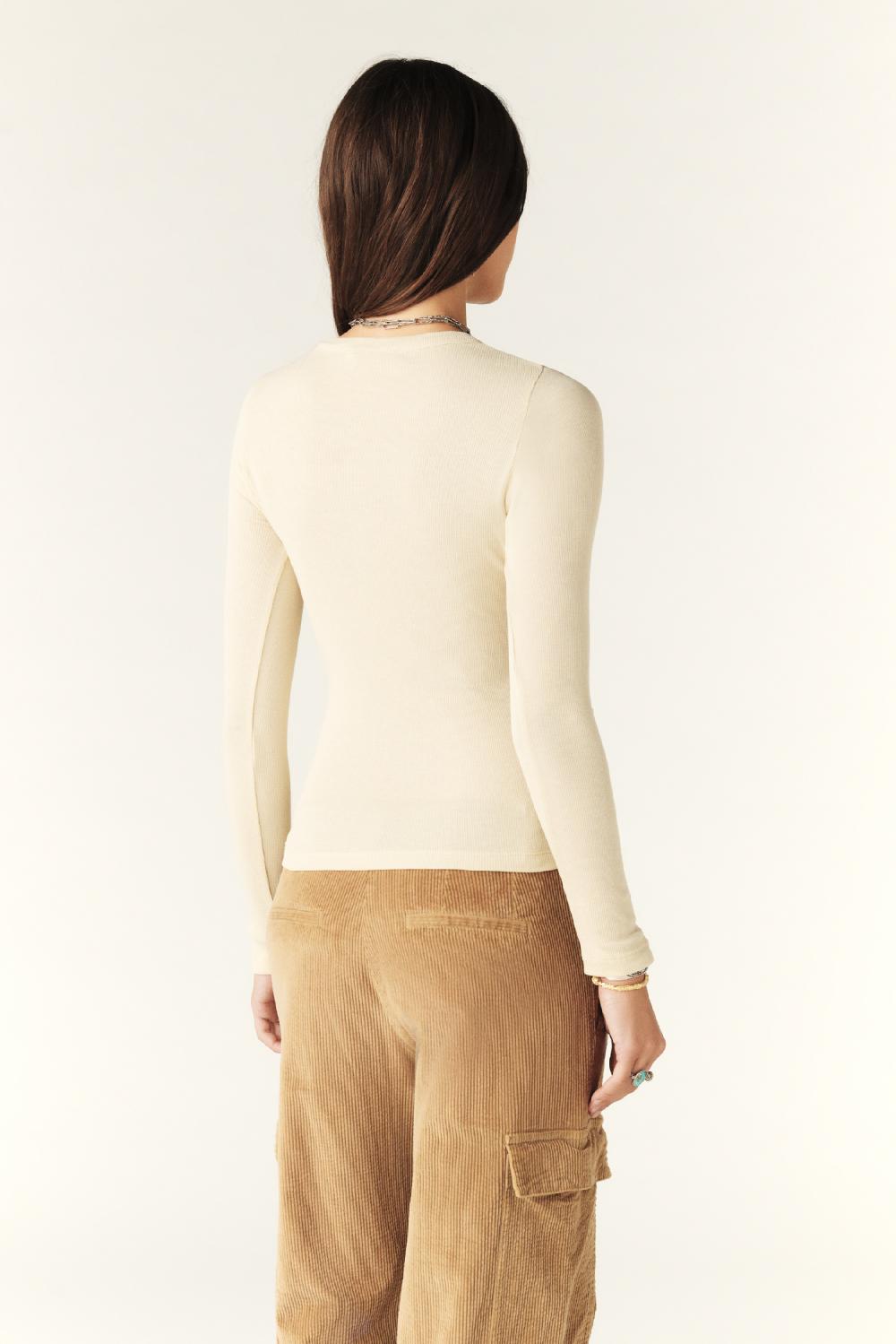 Ba&sh Top Manches Longues Marty Blanc Ecru