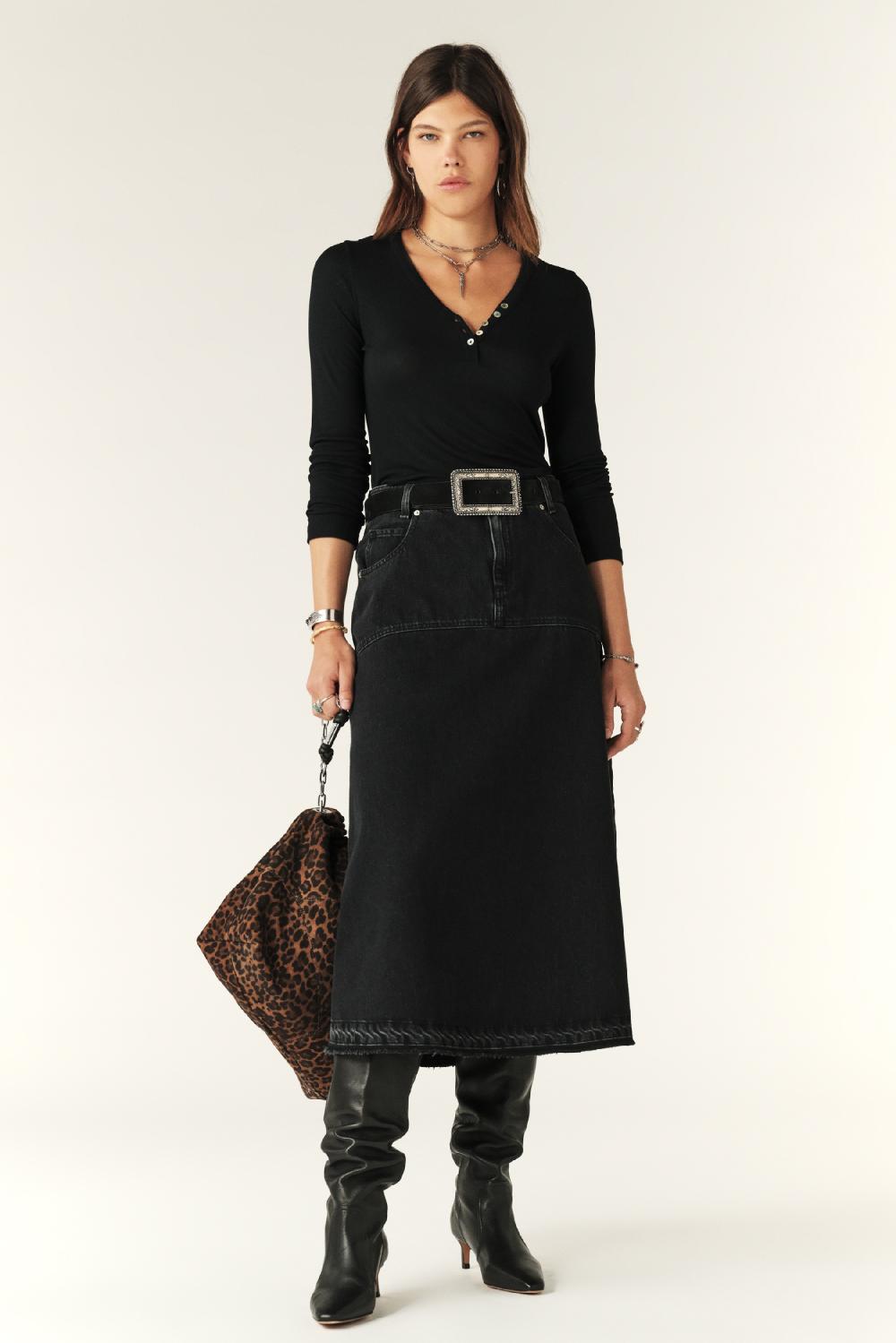 Ba&sh Top Manches Longues Marty Noir