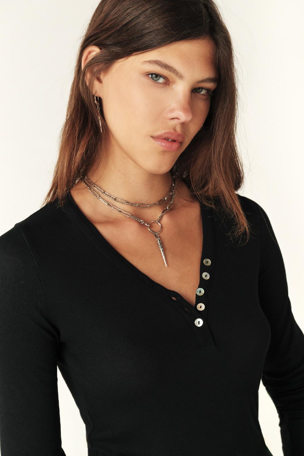 Ba&sh Top Manches Longues Marty Noir