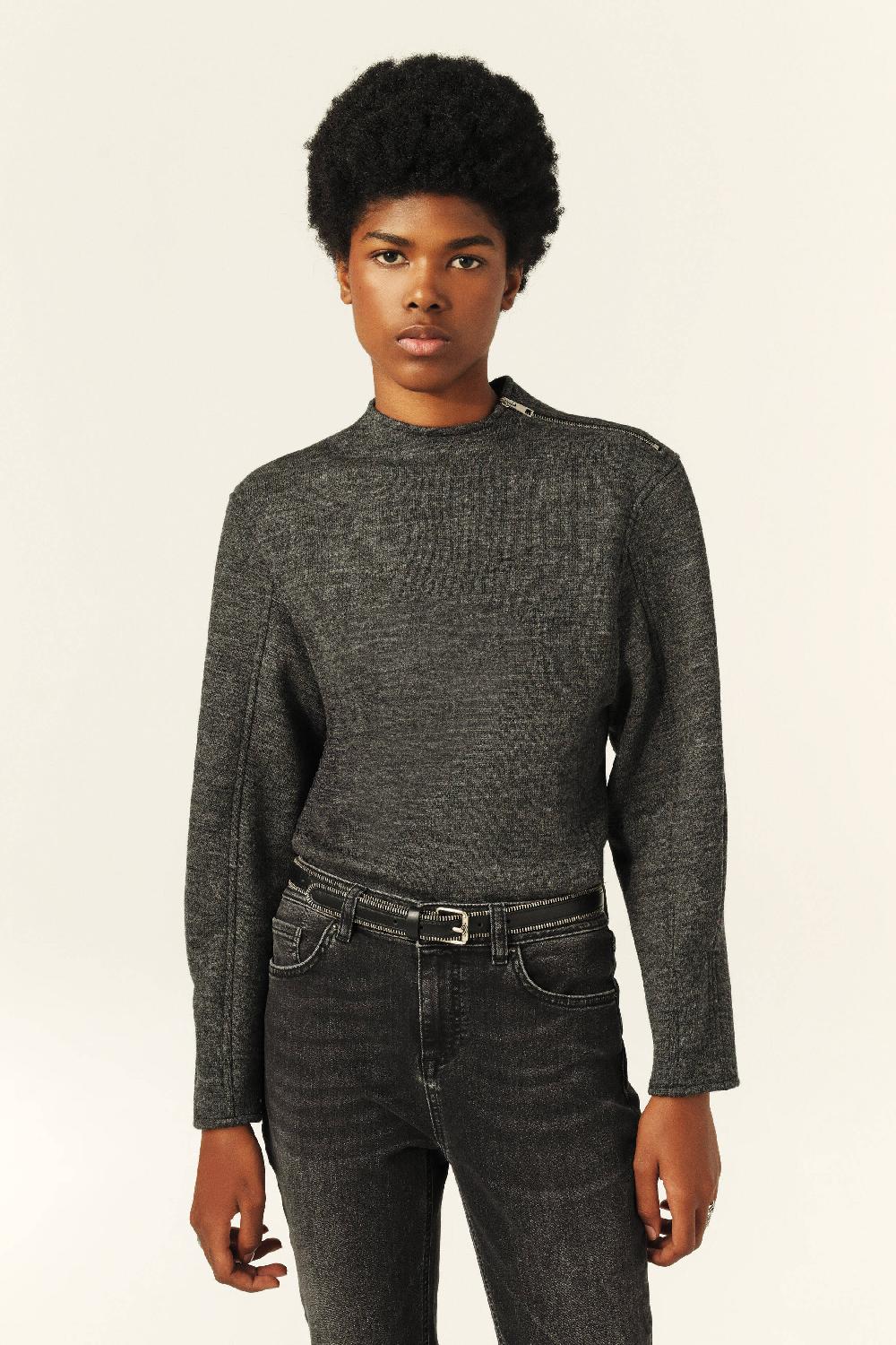 ba&sh Top Manches Longues Myra Gris