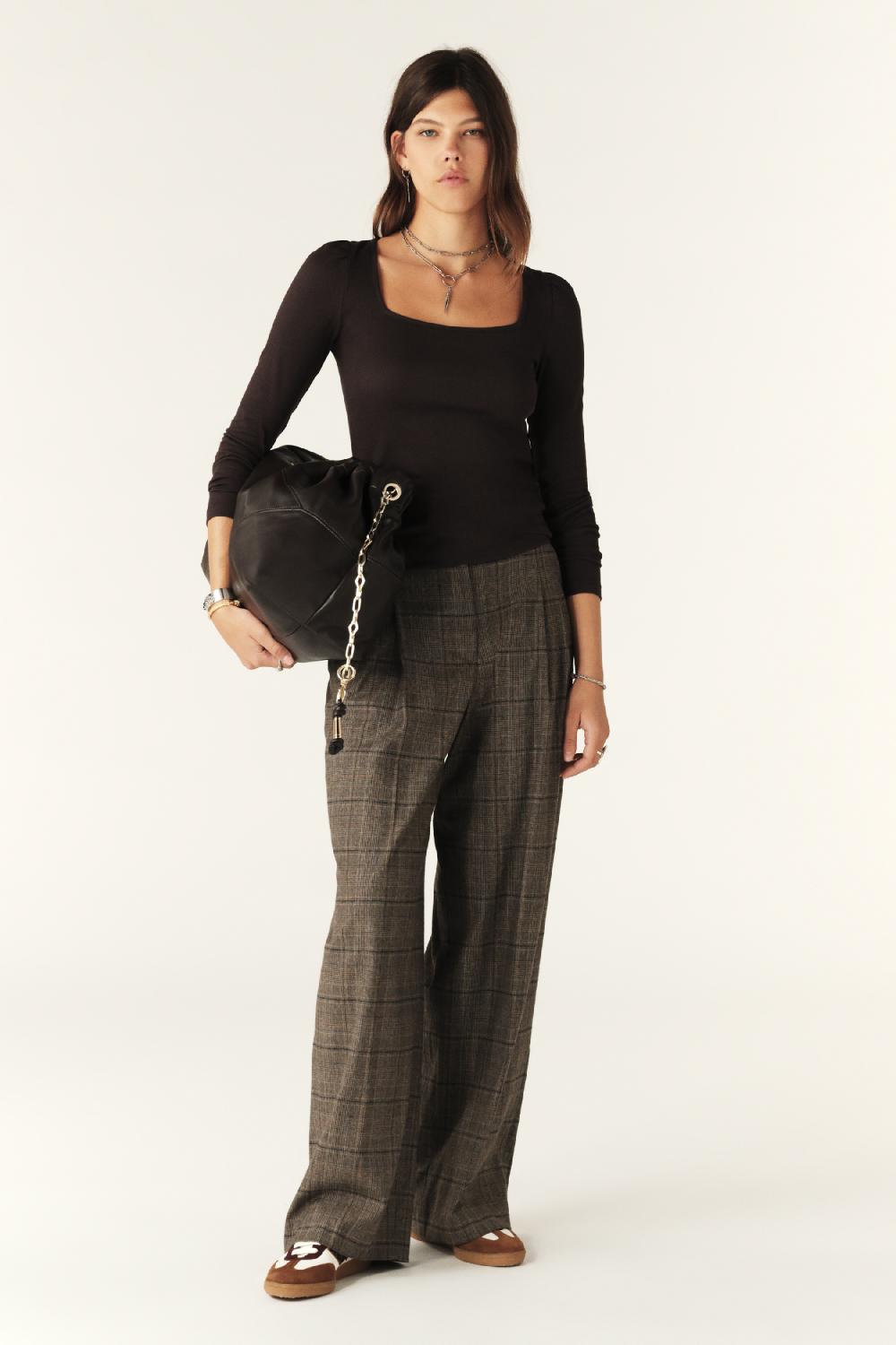 Ba&sh Top Manches Longues Oprah Chocolat