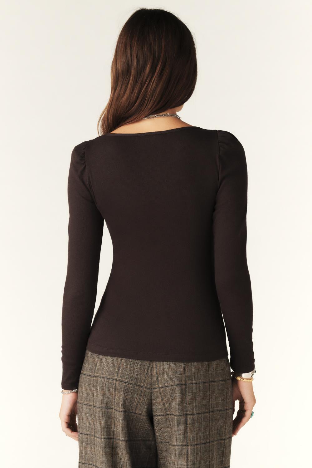 Ba&sh Top Manches Longues Oprah Chocolat