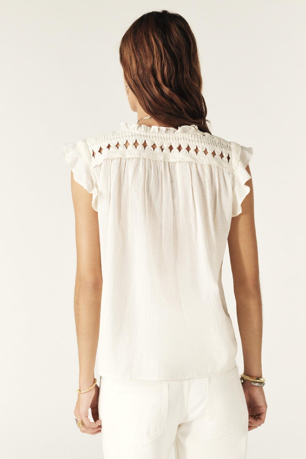 Ba&sh Top Sans Manches Bachus Blanc Ecru