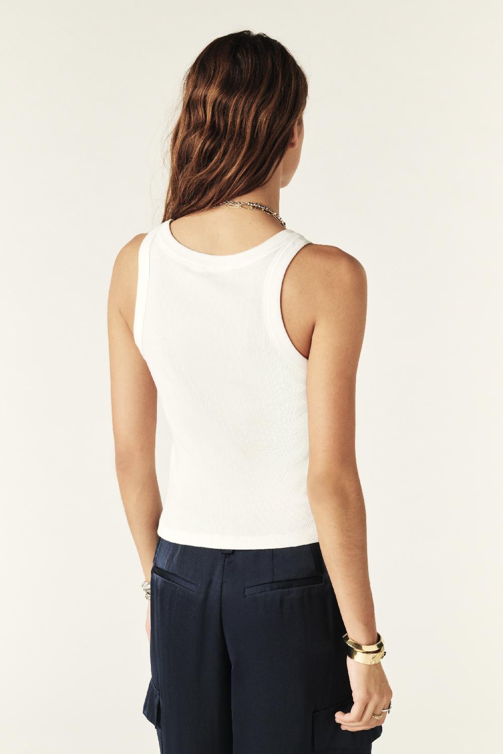 Ba&sh Top Sans Manches Cynda Blanc