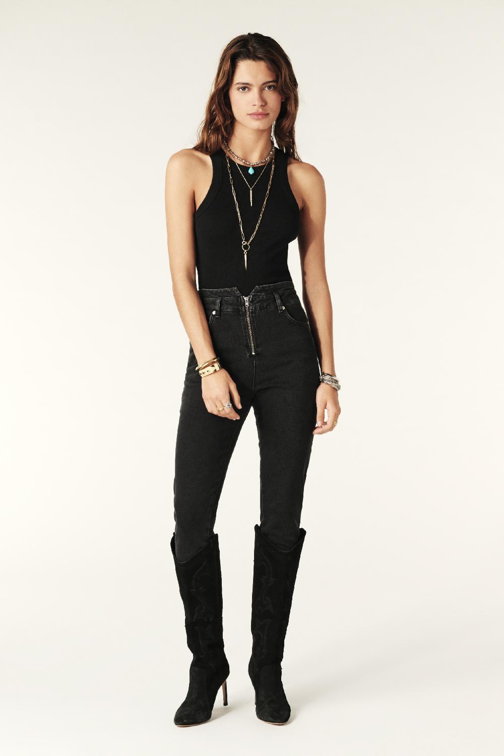 Ba&sh Top Sans Manches Cynda Carbone