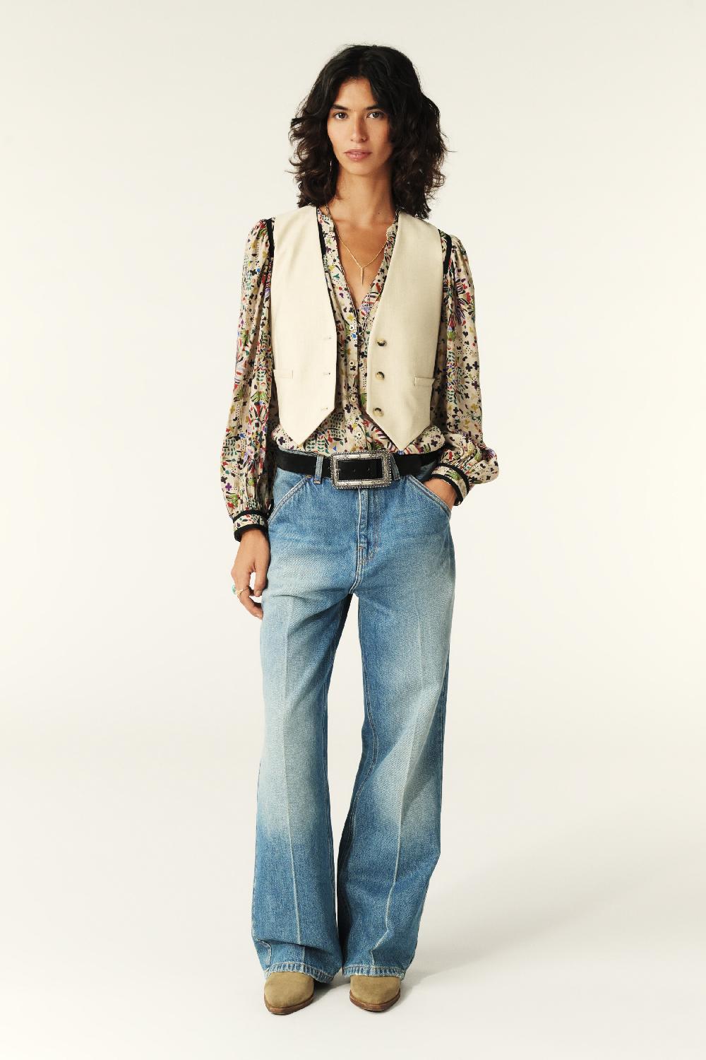 Ba&sh Top Sans Manches Jessy Beige