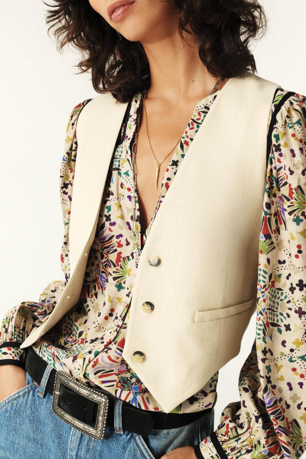 Ba&sh Top Sans Manches Jessy Beige