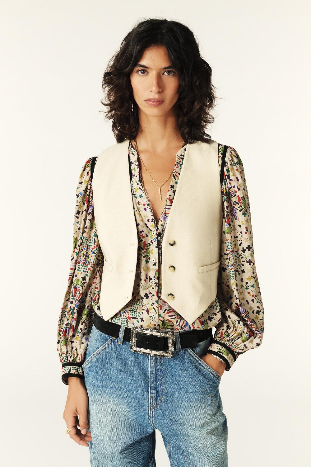 ba&sh Top Sans Manches Jessy Beige