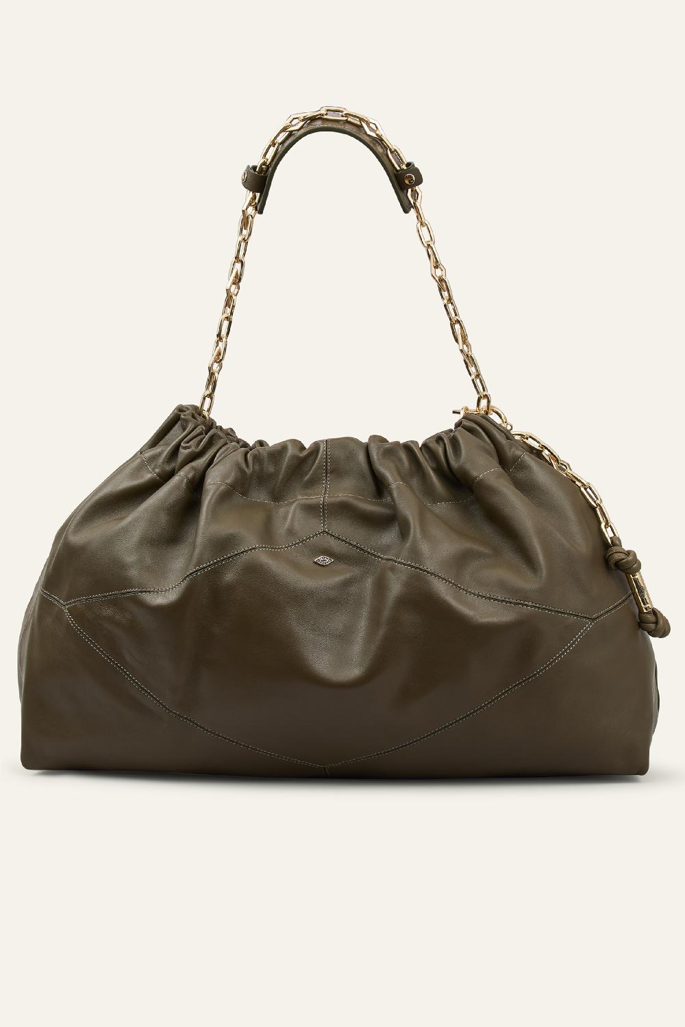 ba&sh Tote Rectangulaire Grand Format June Kaki