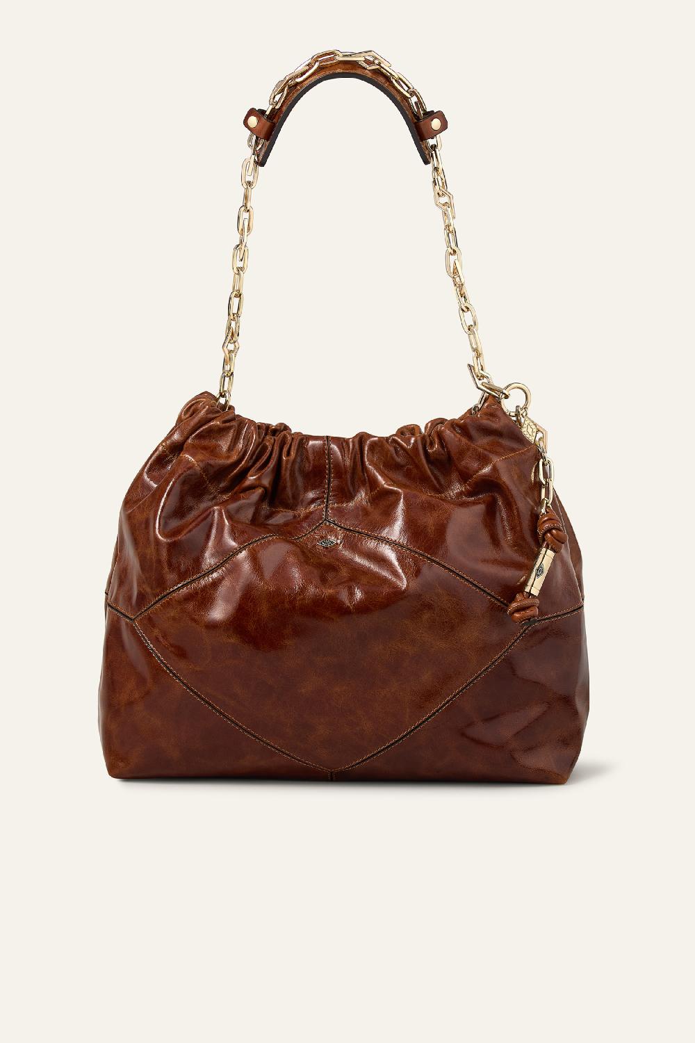 ba&sh Tote Rectangulaire Grand Format June Marron