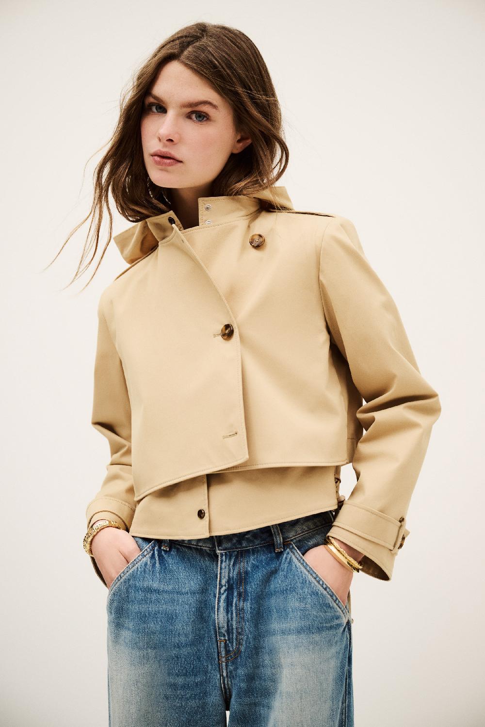 ba&sh Trench Court Thym Beige