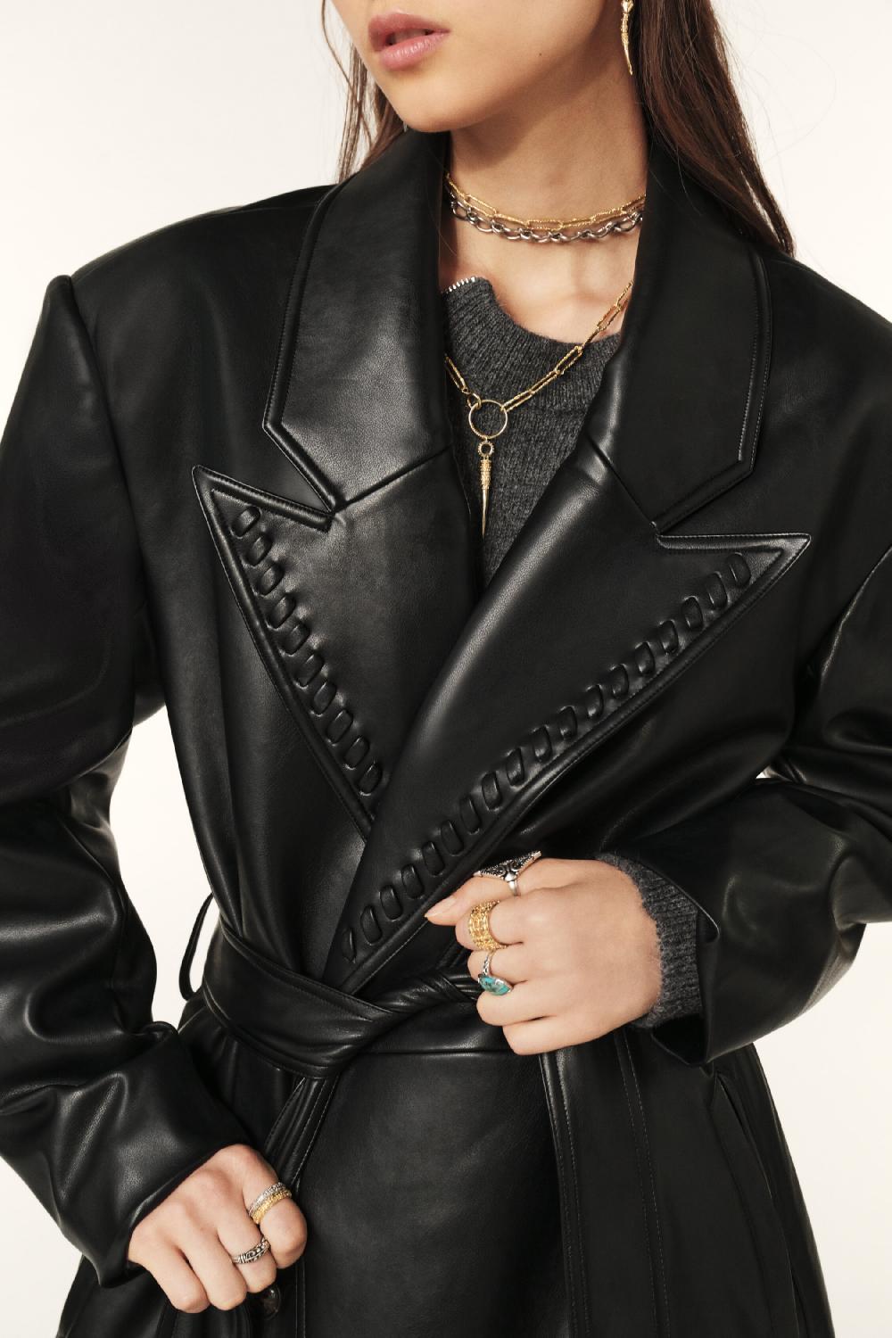 Ba&sh Trench Long Ainara Noir