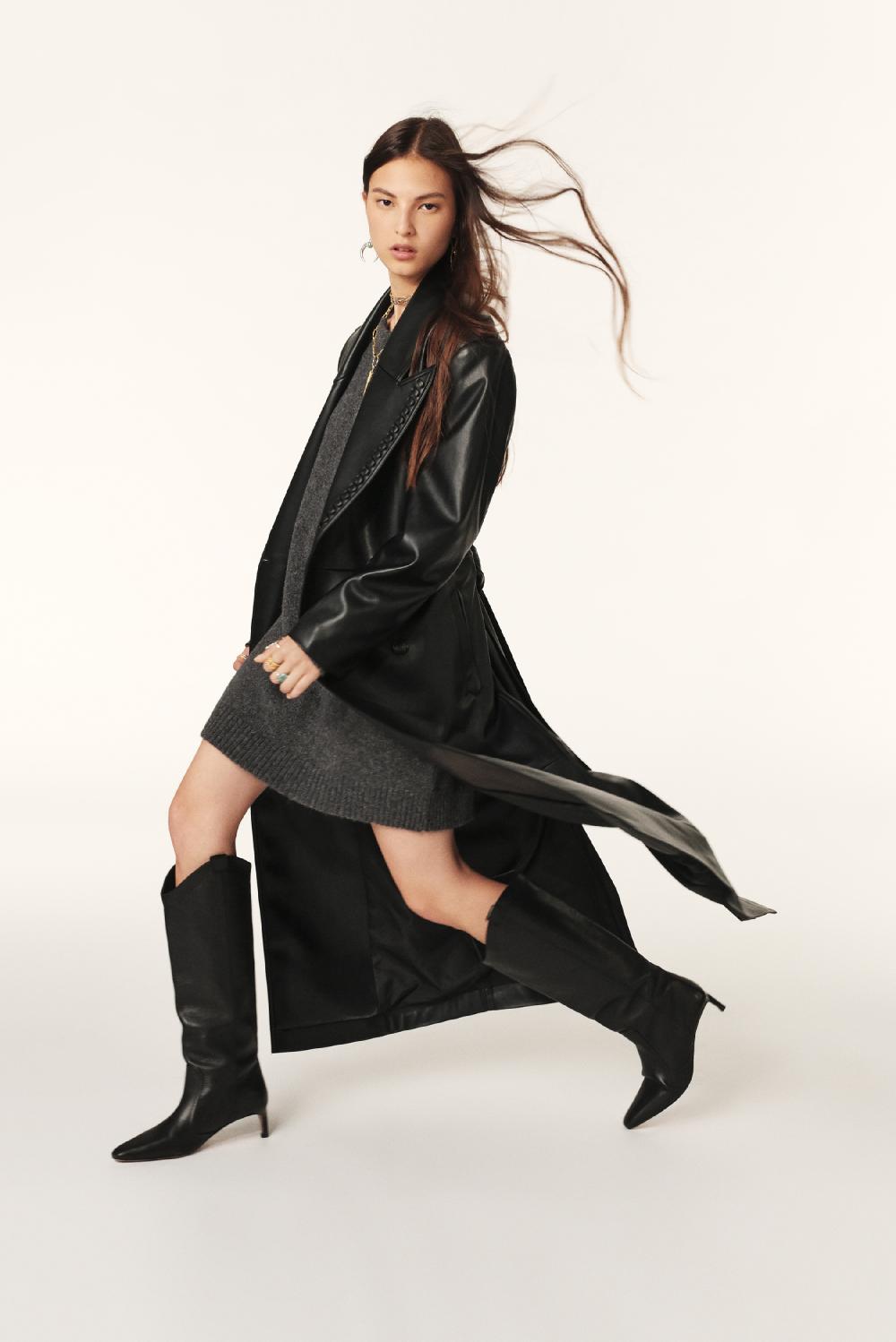 ba&sh Trench Long Ainara Noir