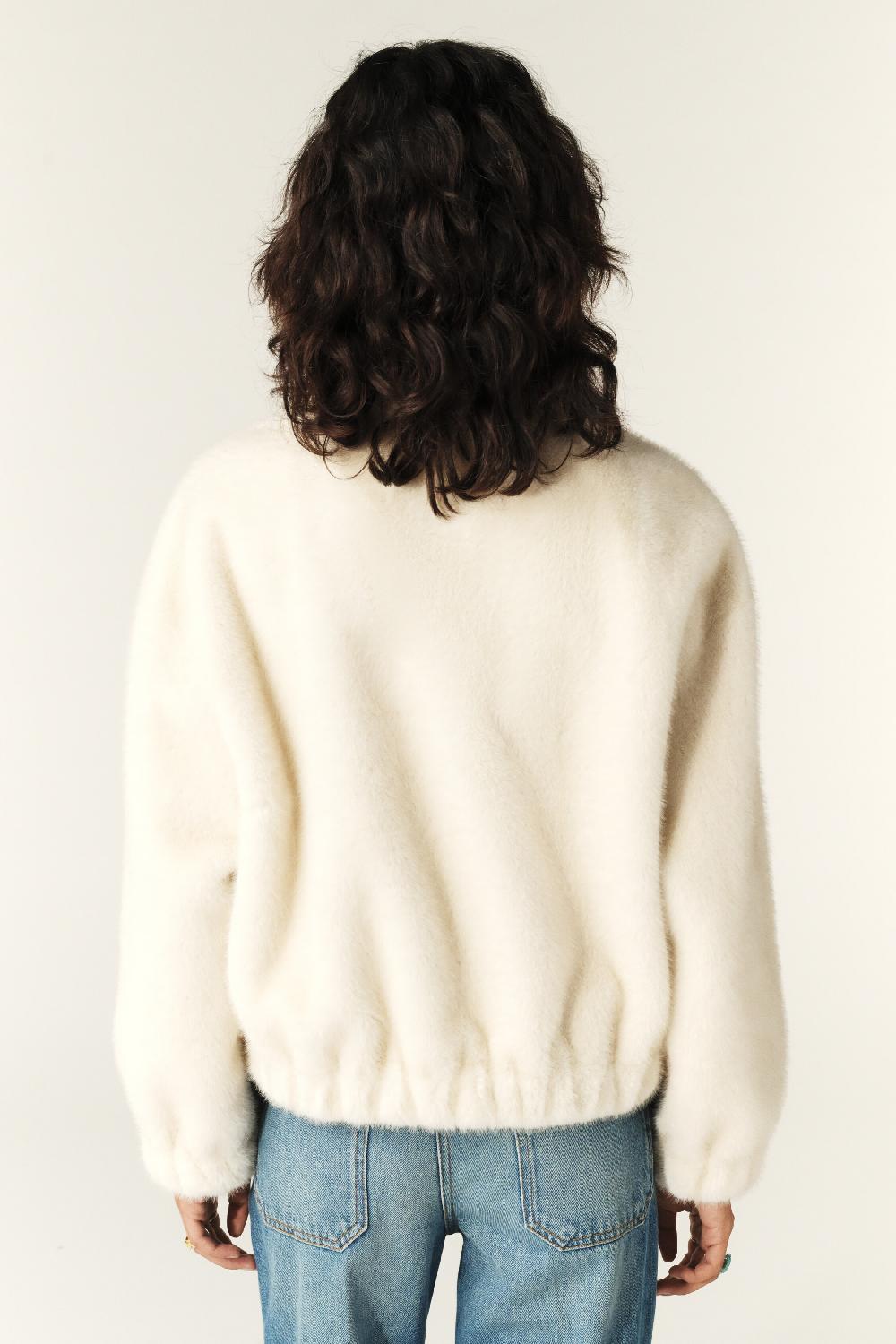 Ba&sh Veste Ample Courte Paros Blanc Ecru