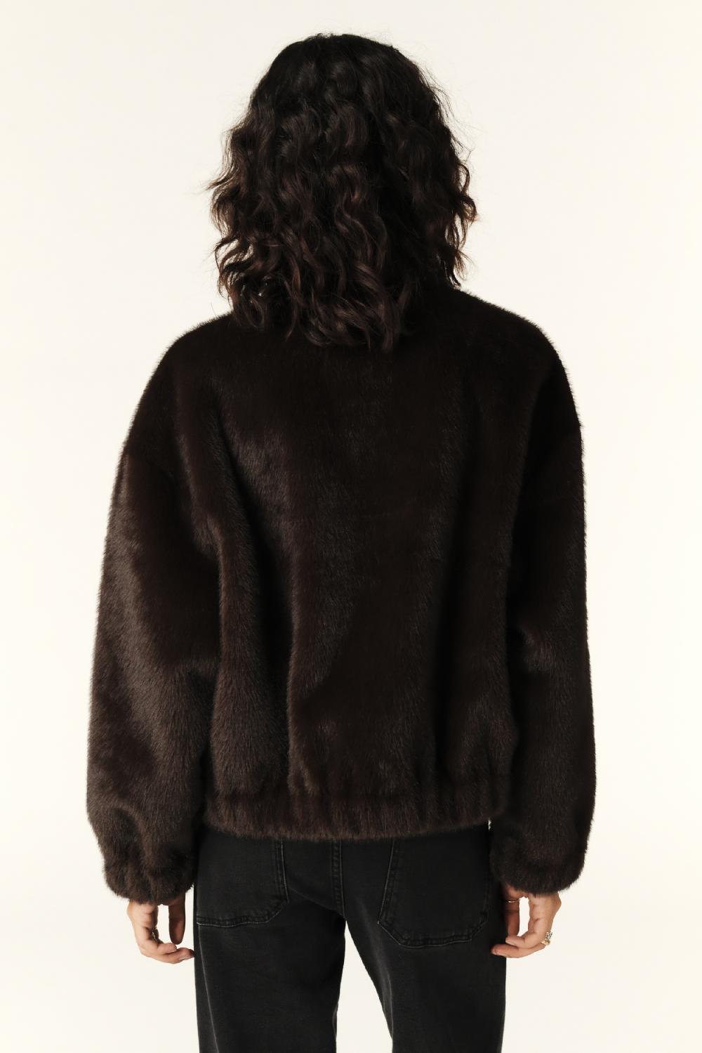 Ba&sh Veste Ample Courte Paros Chocolat