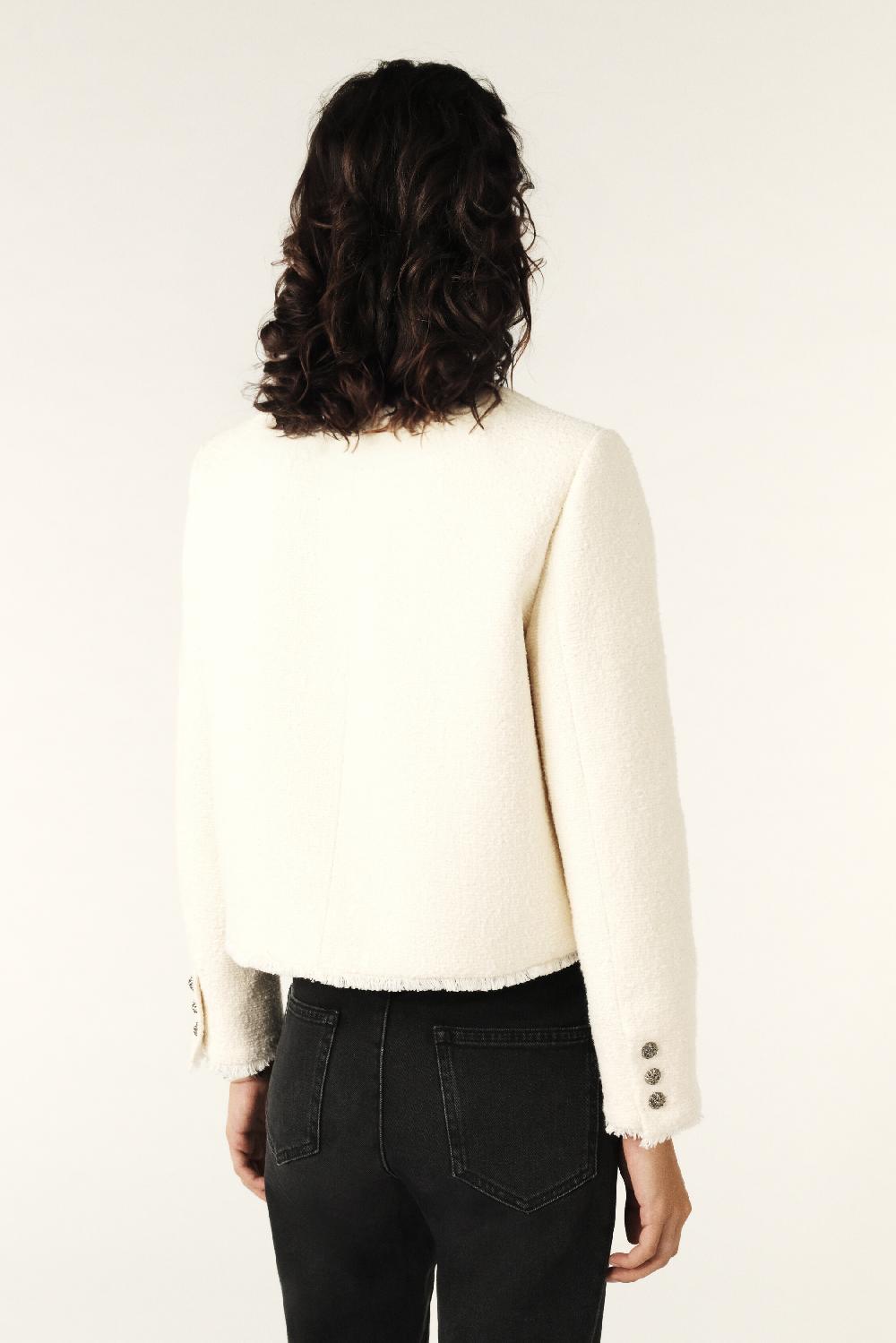 Ba&sh Veste Bords EffilochéS Mera Blanc Ecru