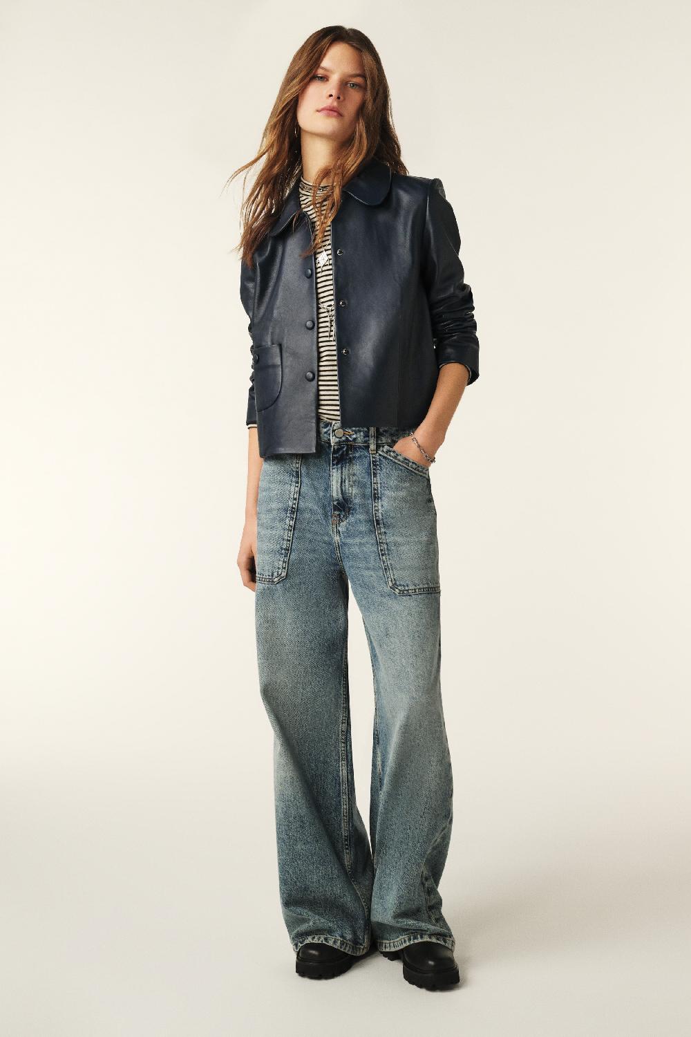 Ba&sh Veste BoutonnéE Milos Marine