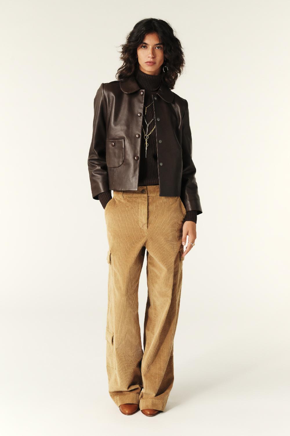 Ba&sh Veste Col Claudine Milos Marron