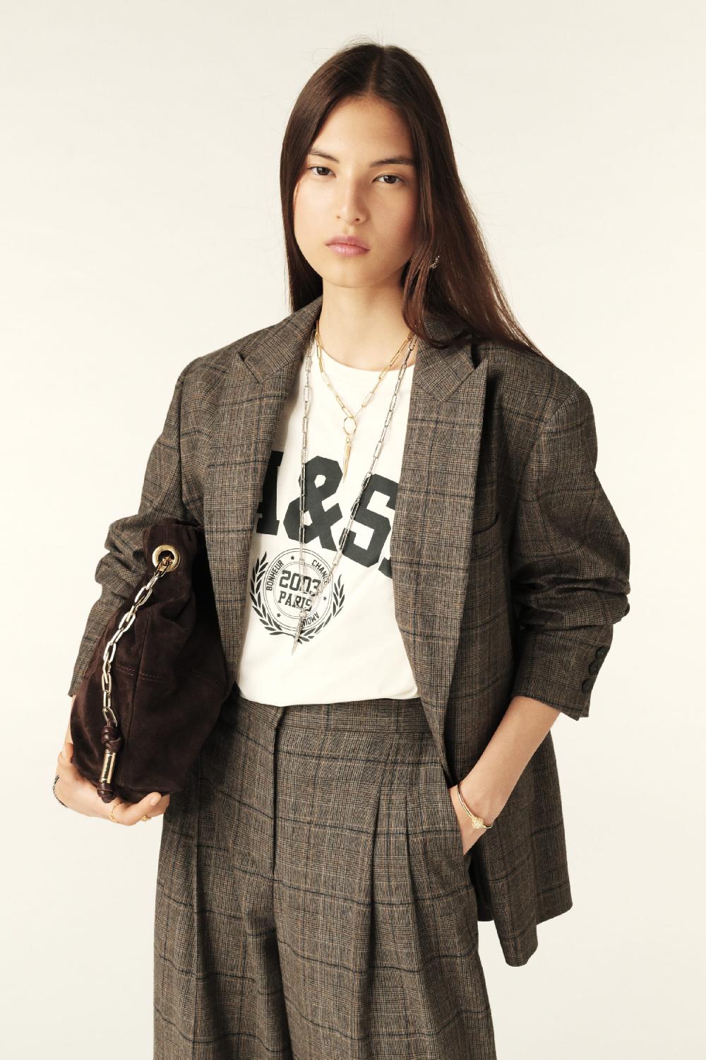 Ba&sh Veste Costume Oversize Ceecee Marron