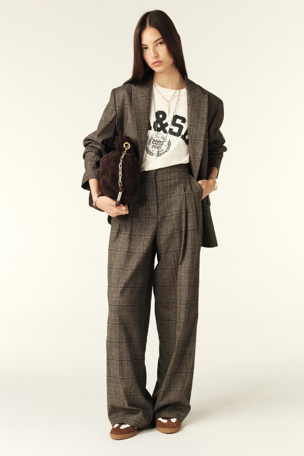 ba&sh Veste Costume Oversize Ceecee Marron