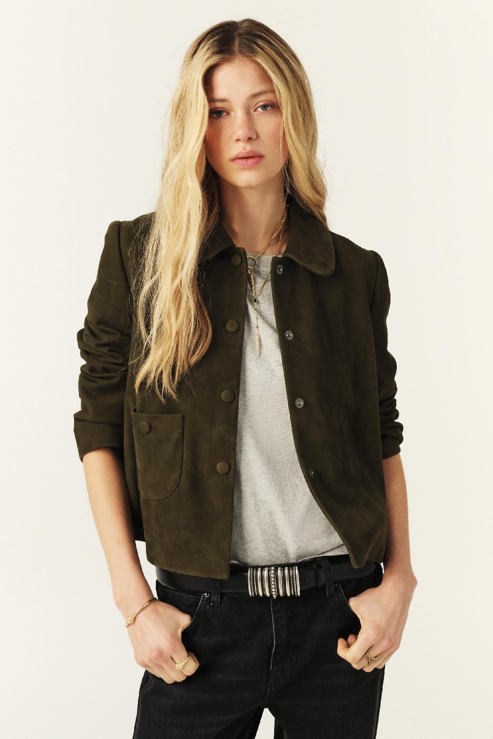 Ba&sh Veste Coupe Droite Milas Kaki