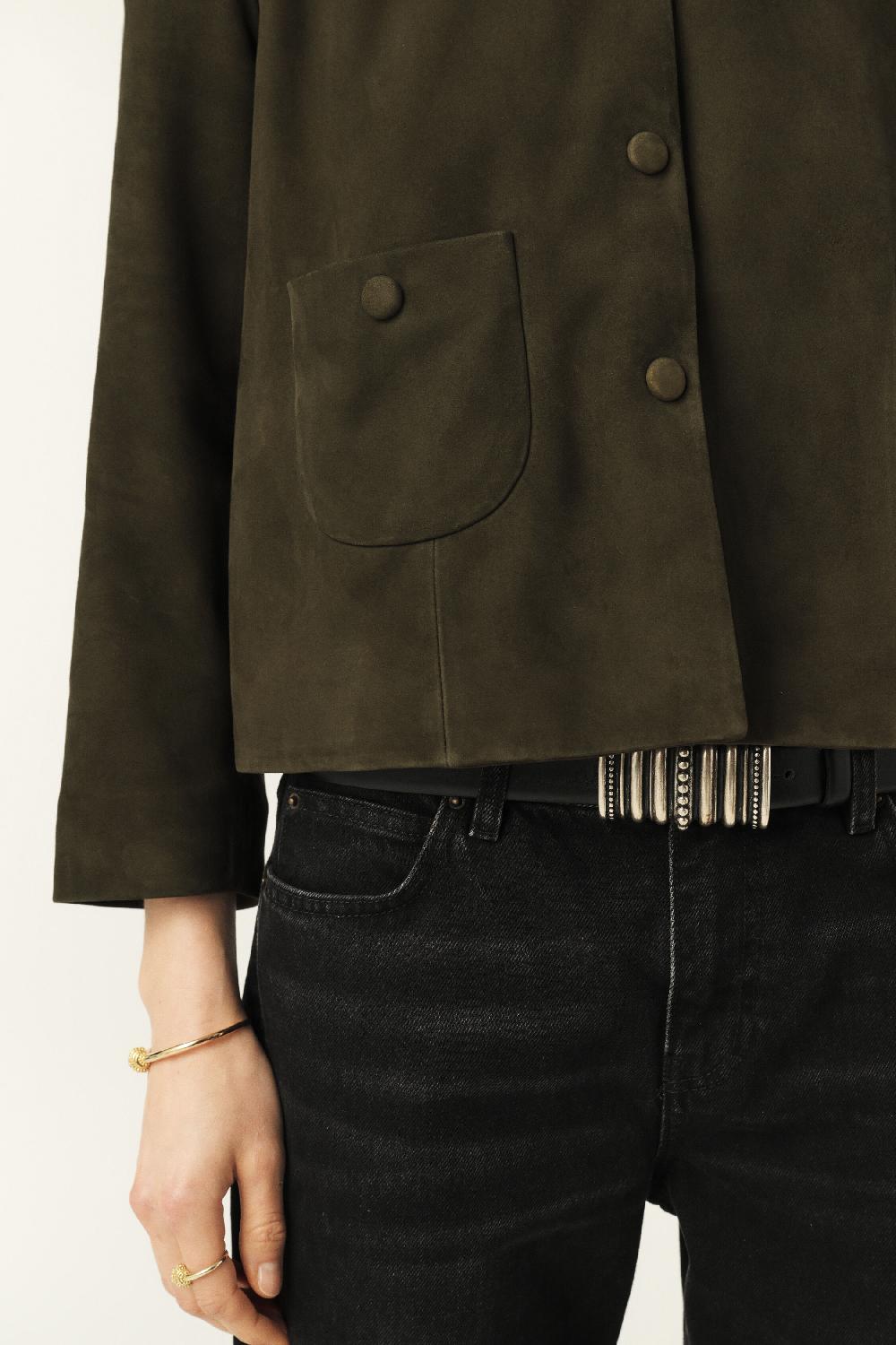 Ba&sh Veste Coupe Droite Milas Kaki