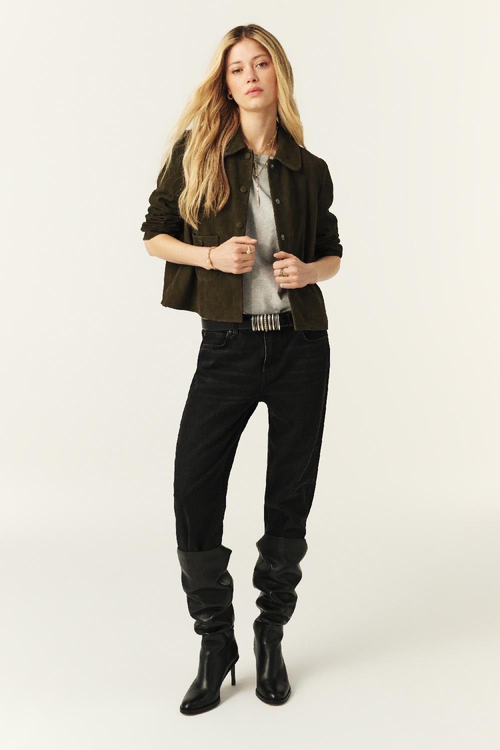 ba&sh Veste Coupe Droite Milas Kaki