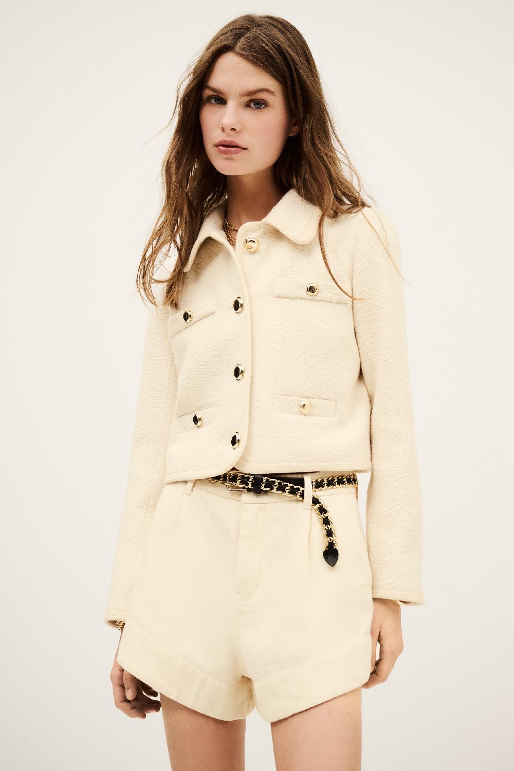 Ba&sh Veste Courte BoutonnéE Meiradith Blanc Ecru