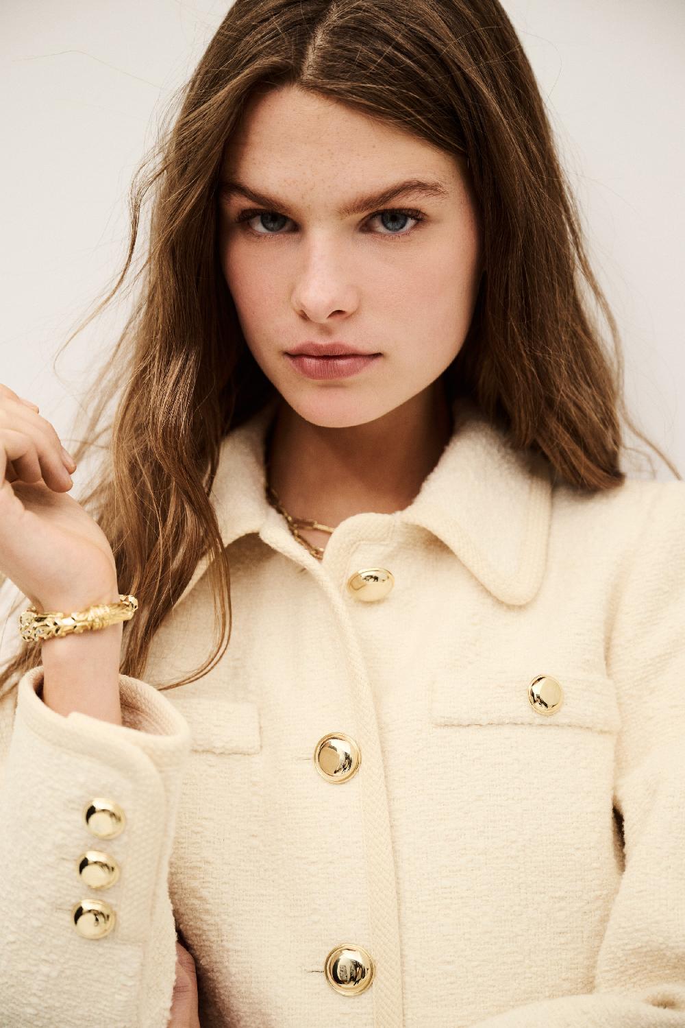 Ba&sh Veste Courte BoutonnéE Meiradith Blanc Ecru