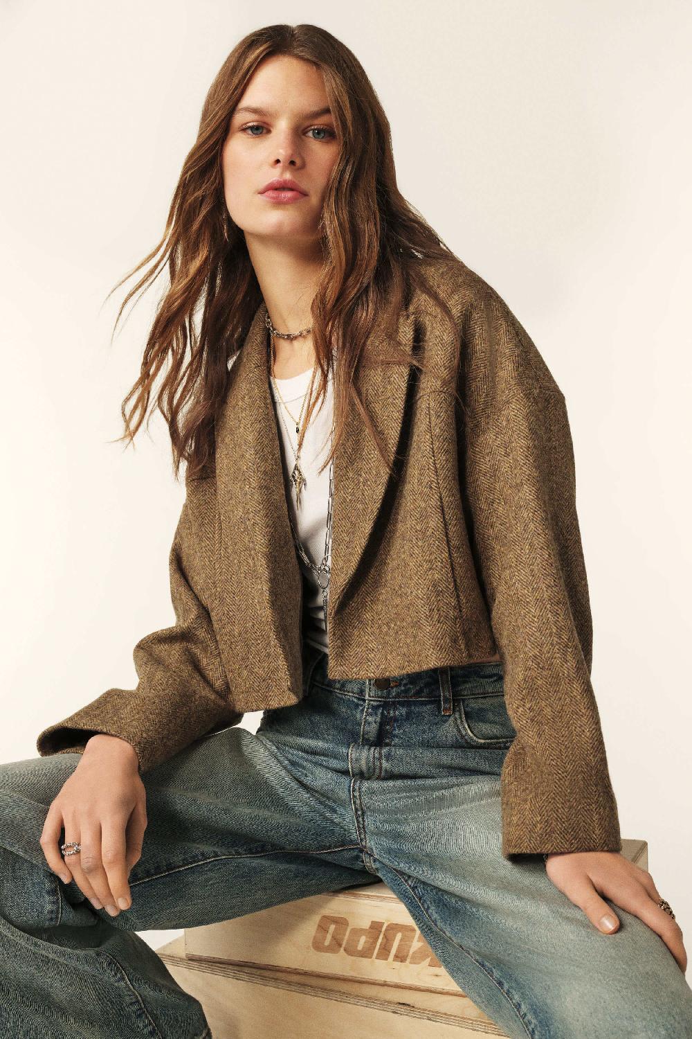 ba&sh Veste Courte Camala Marron