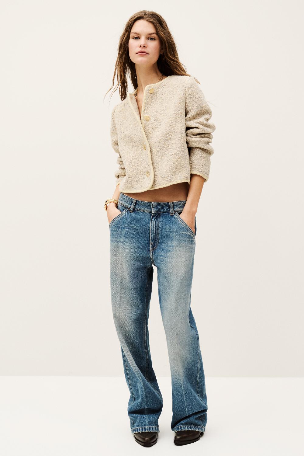 Ba&sh Veste Courte Deredith Blanc Ecru