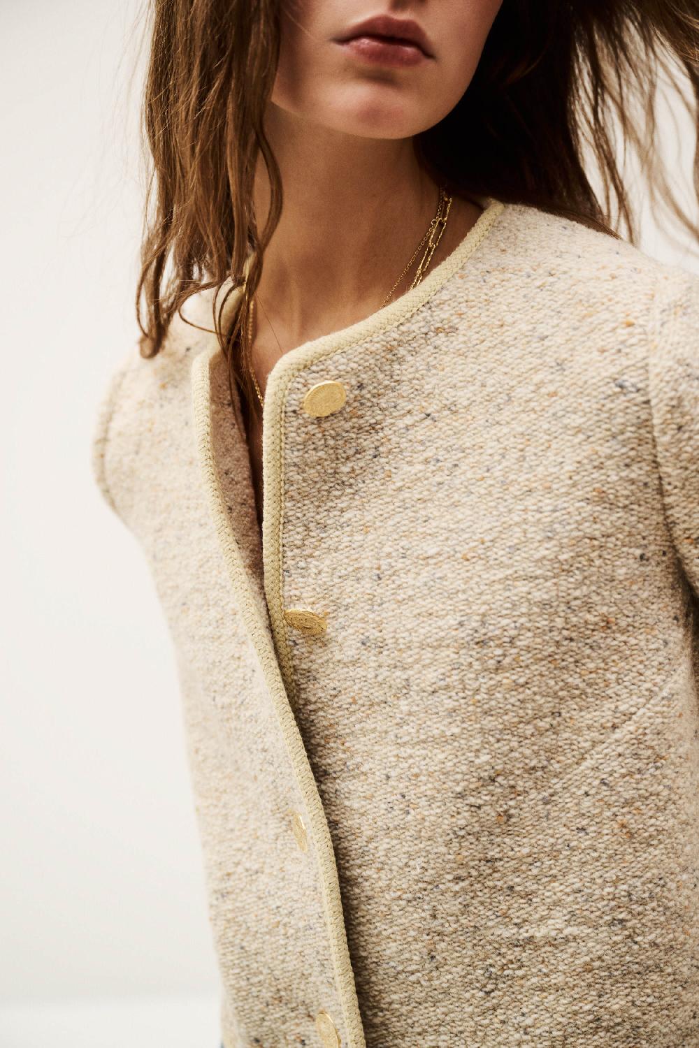 Ba&sh Veste Courte Deredith Blanc Ecru