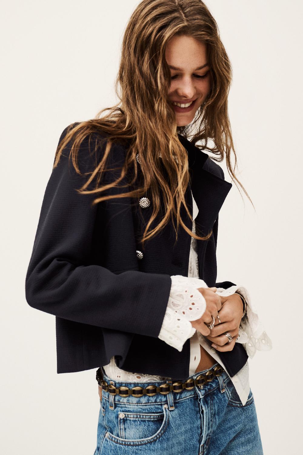 Ba&sh Veste Courte Misly Bleu Nuit