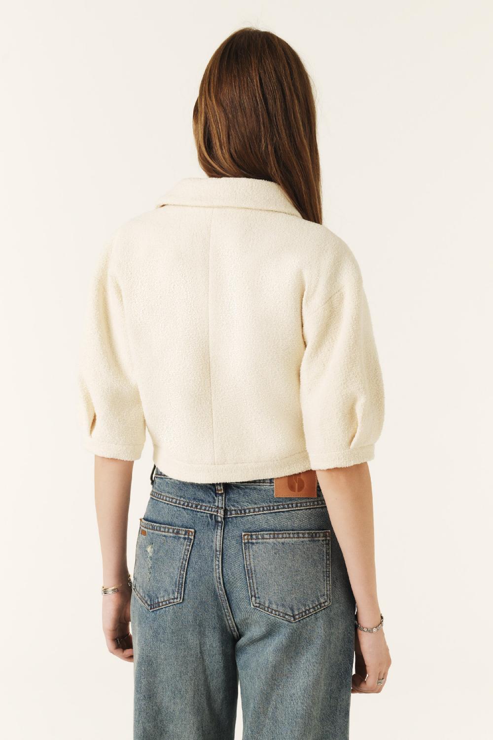 Ba&sh Veste Courte Paleo Blanc Ecru