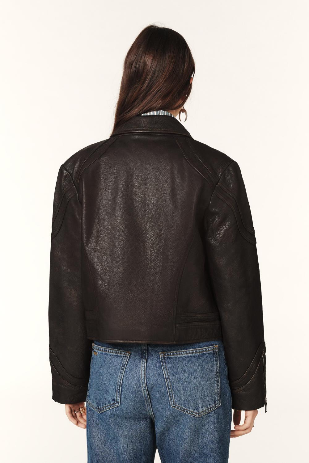 Ba&sh Veste Courte ZippéE Constance Marron