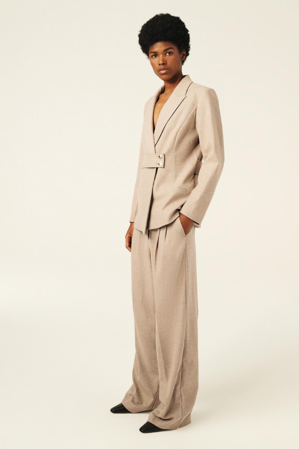 Ba&sh Veste De Costume Bule Blanc Ecru
