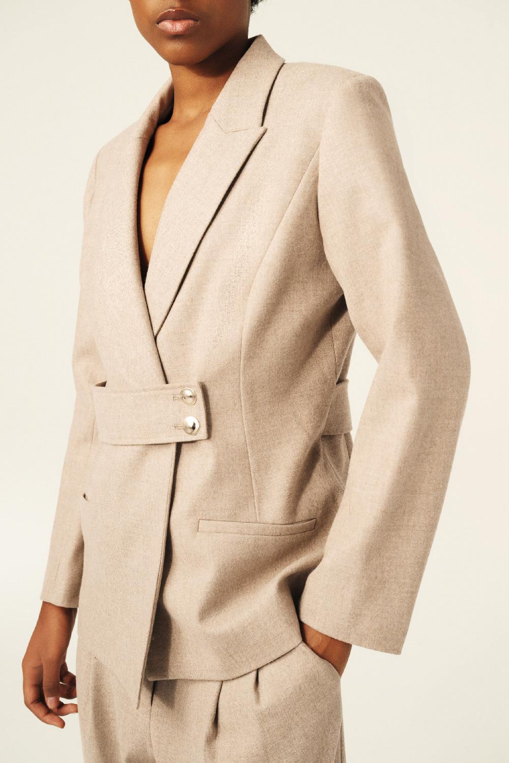 Ba&sh Veste De Costume Bule Blanc Ecru