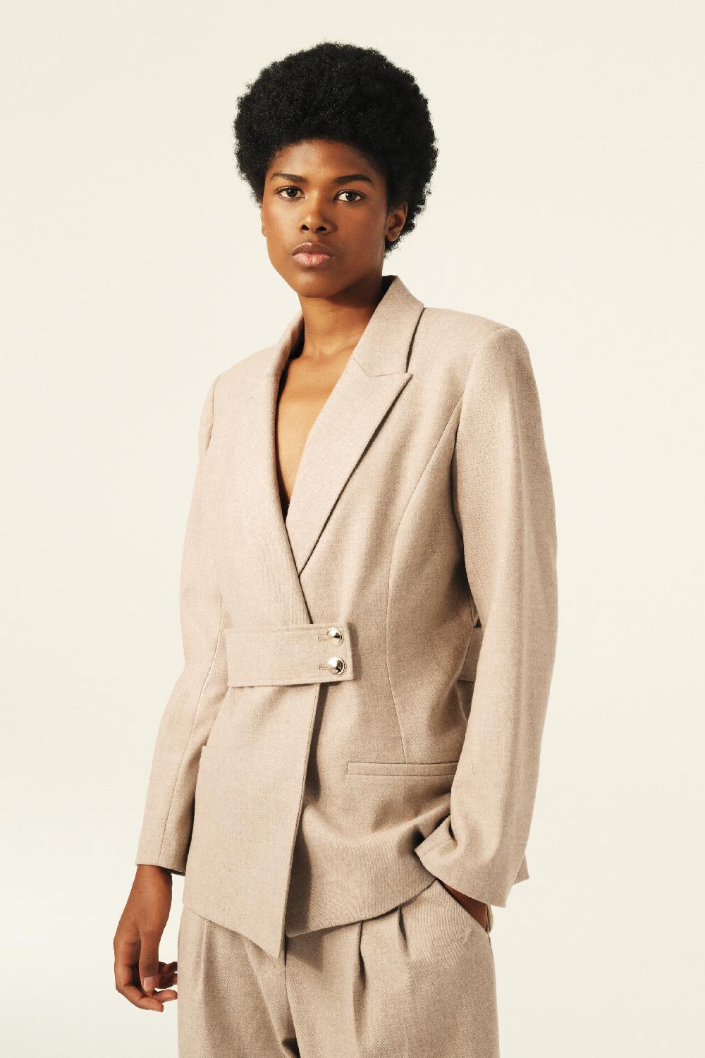 ba&sh Veste De Costume Bule Blanc Ecru