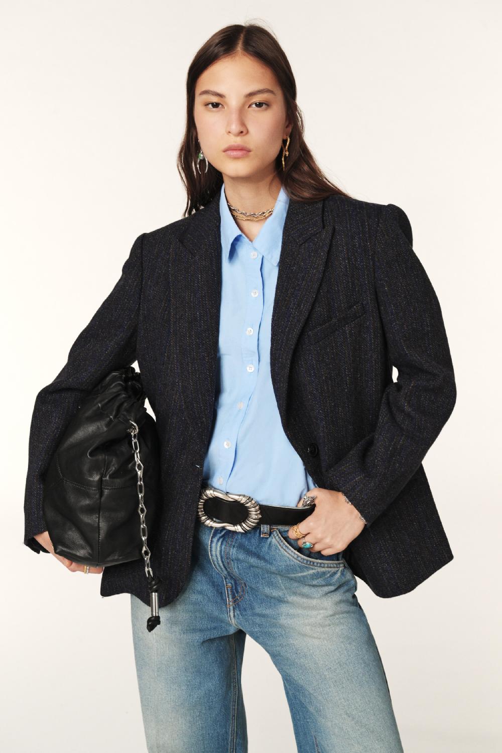 Ba&sh Veste De Costume Peace Bleu Nuit