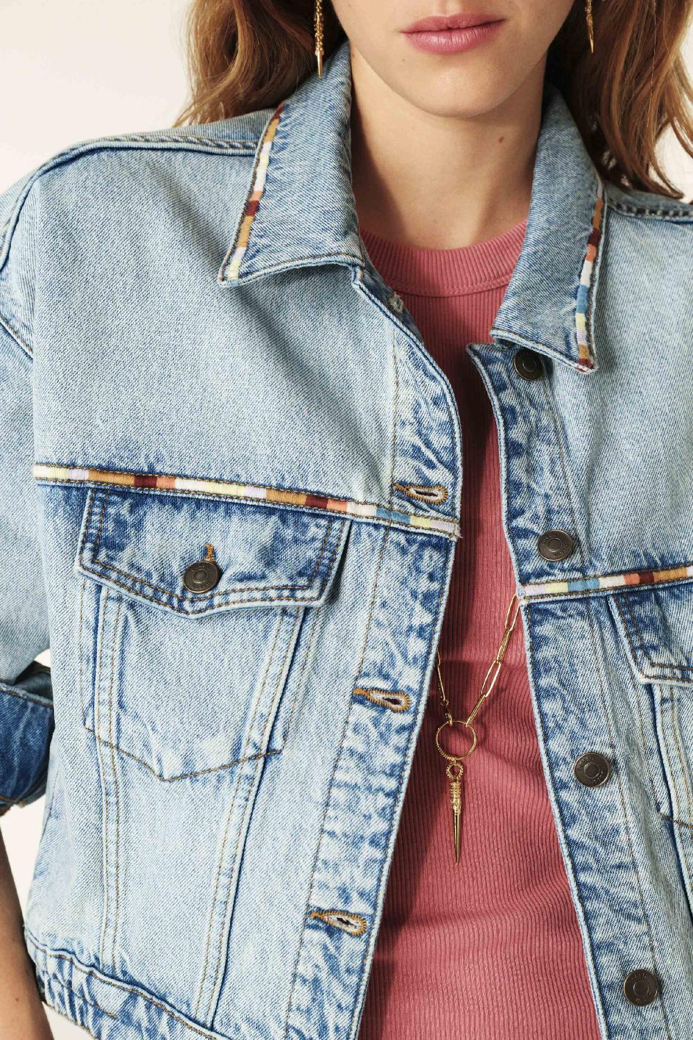 Ba&sh Veste En Jean Fox Bleu