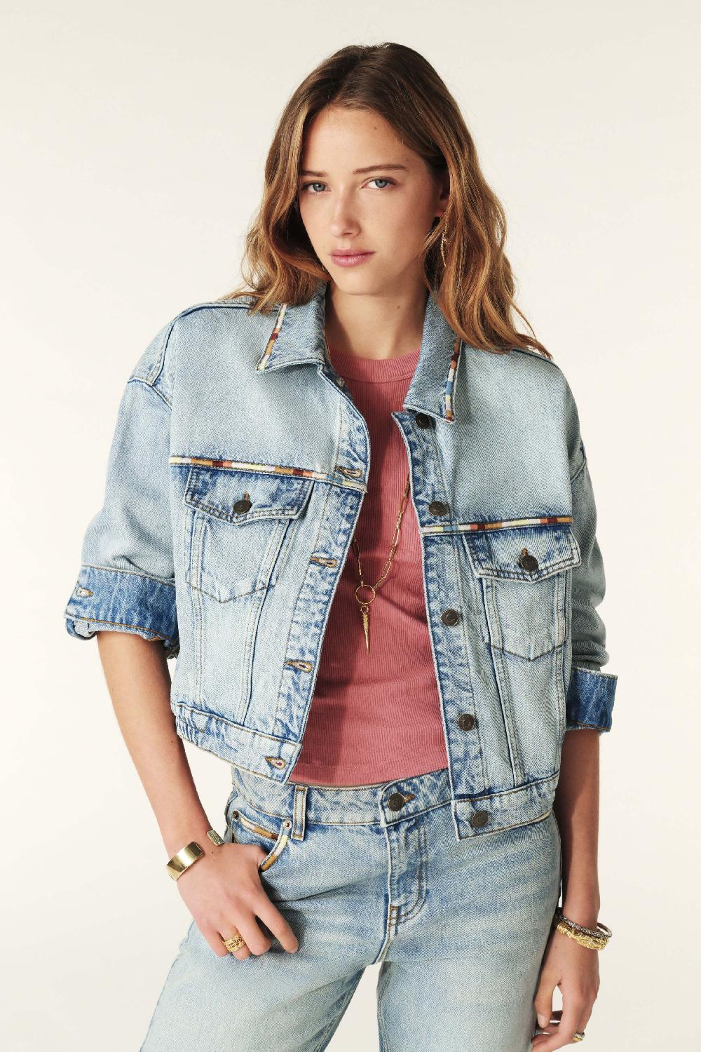 ba&sh Veste En Jean Fox Bleu