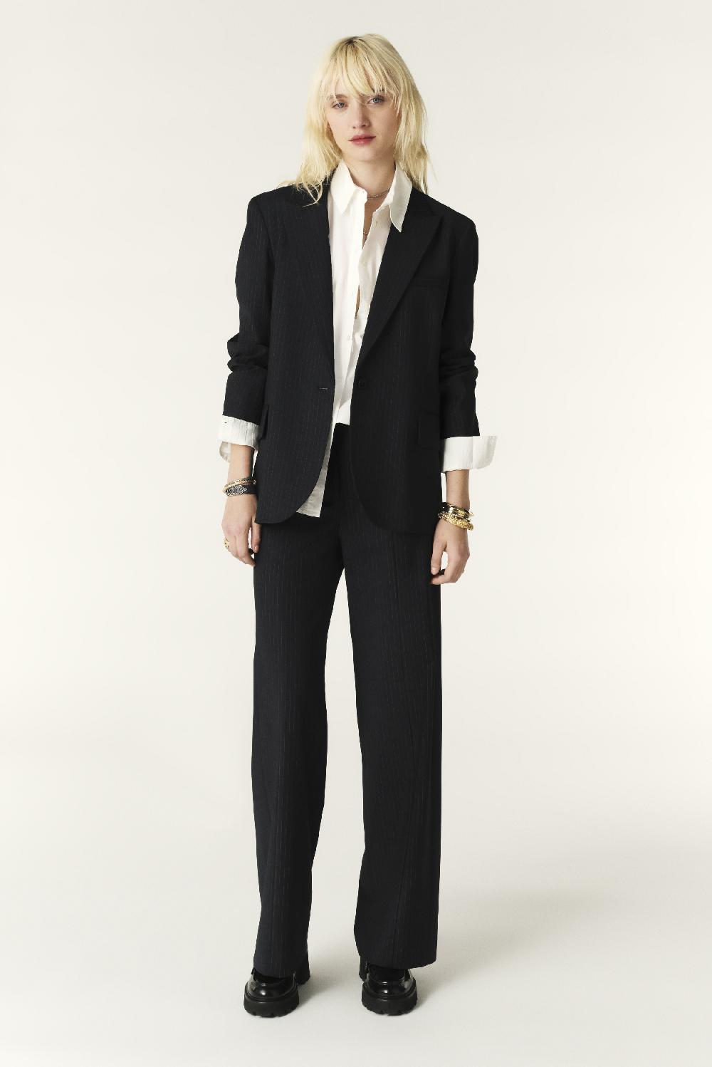 ba&sh Veste FaçOn Costume Payne Bleu Nuit