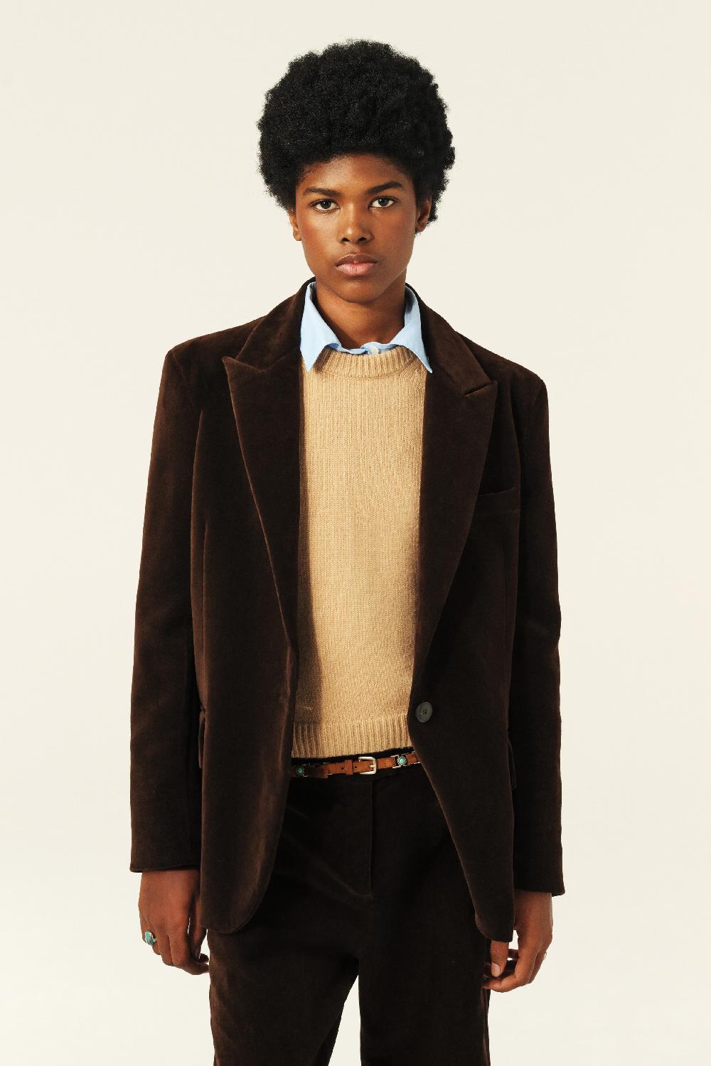 Ba&sh Veste Inspiration Masculine Boop Chocolat