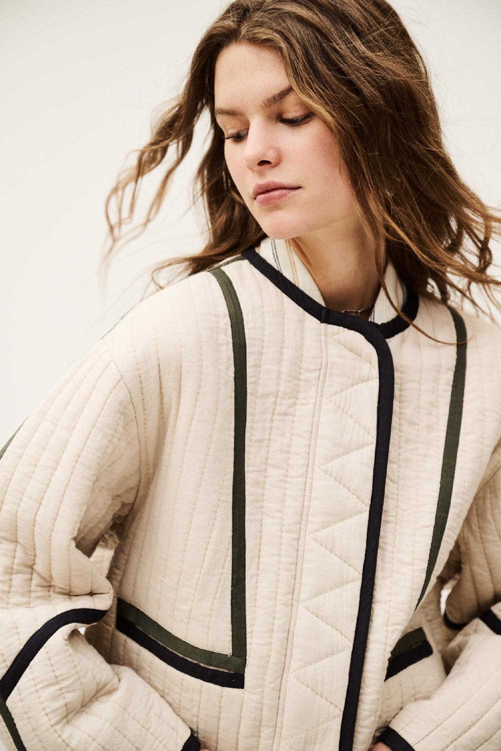 Ba&sh Veste Manches Longues Chim Blanc Ecru