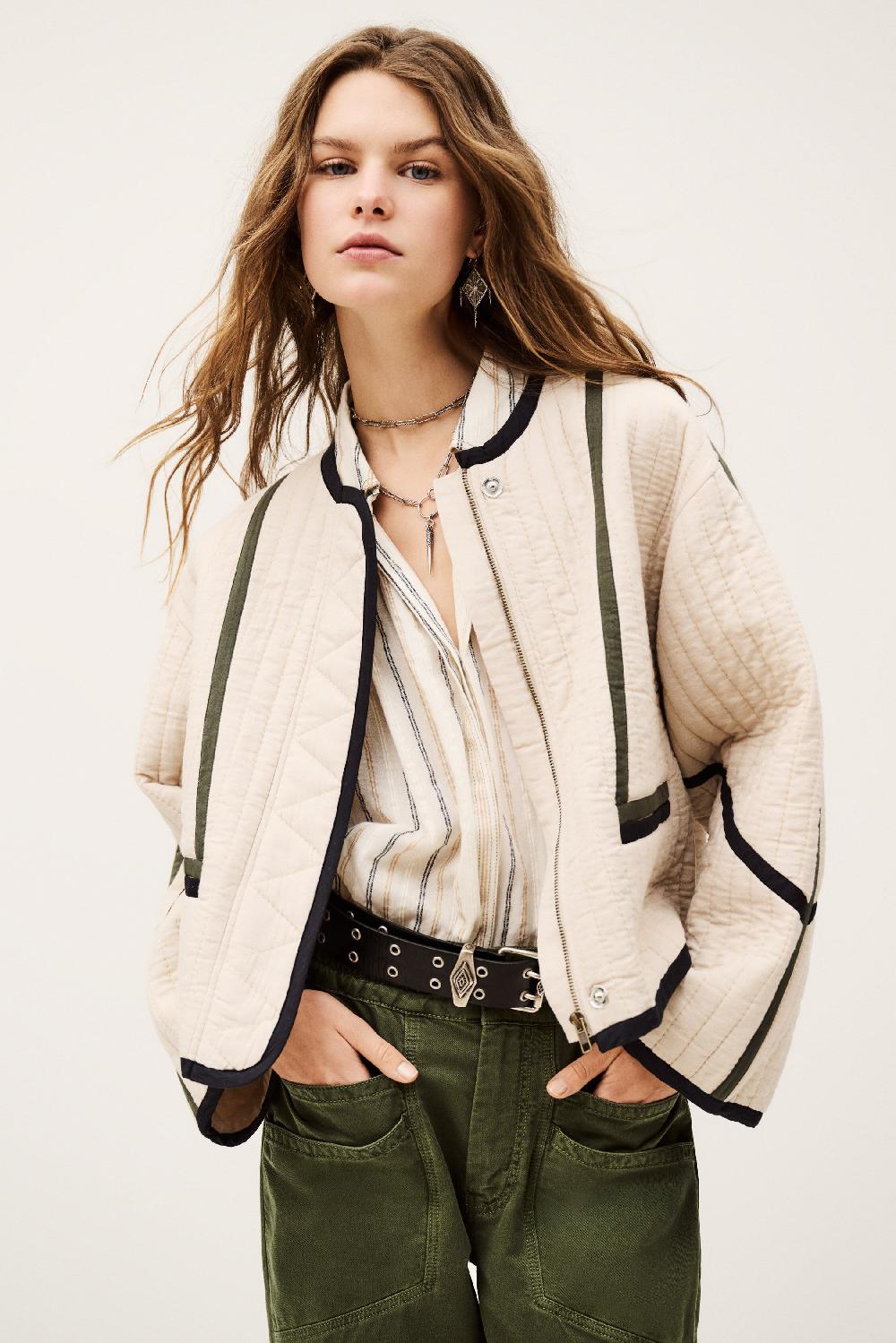 ba&sh Veste Manches Longues Chim Blanc Ecru