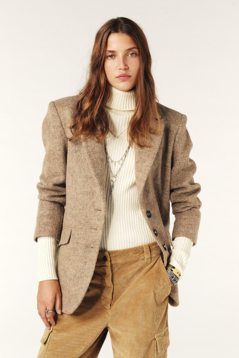 Ba&sh Veste Manches Longues Kierel Blanc Ecru