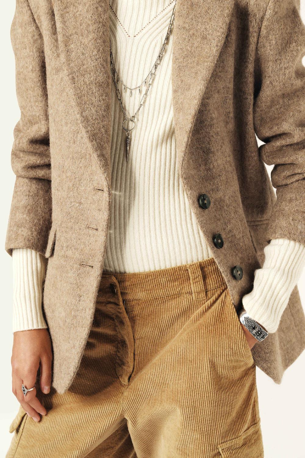 Ba&sh Veste Manches Longues Kierel Blanc Ecru