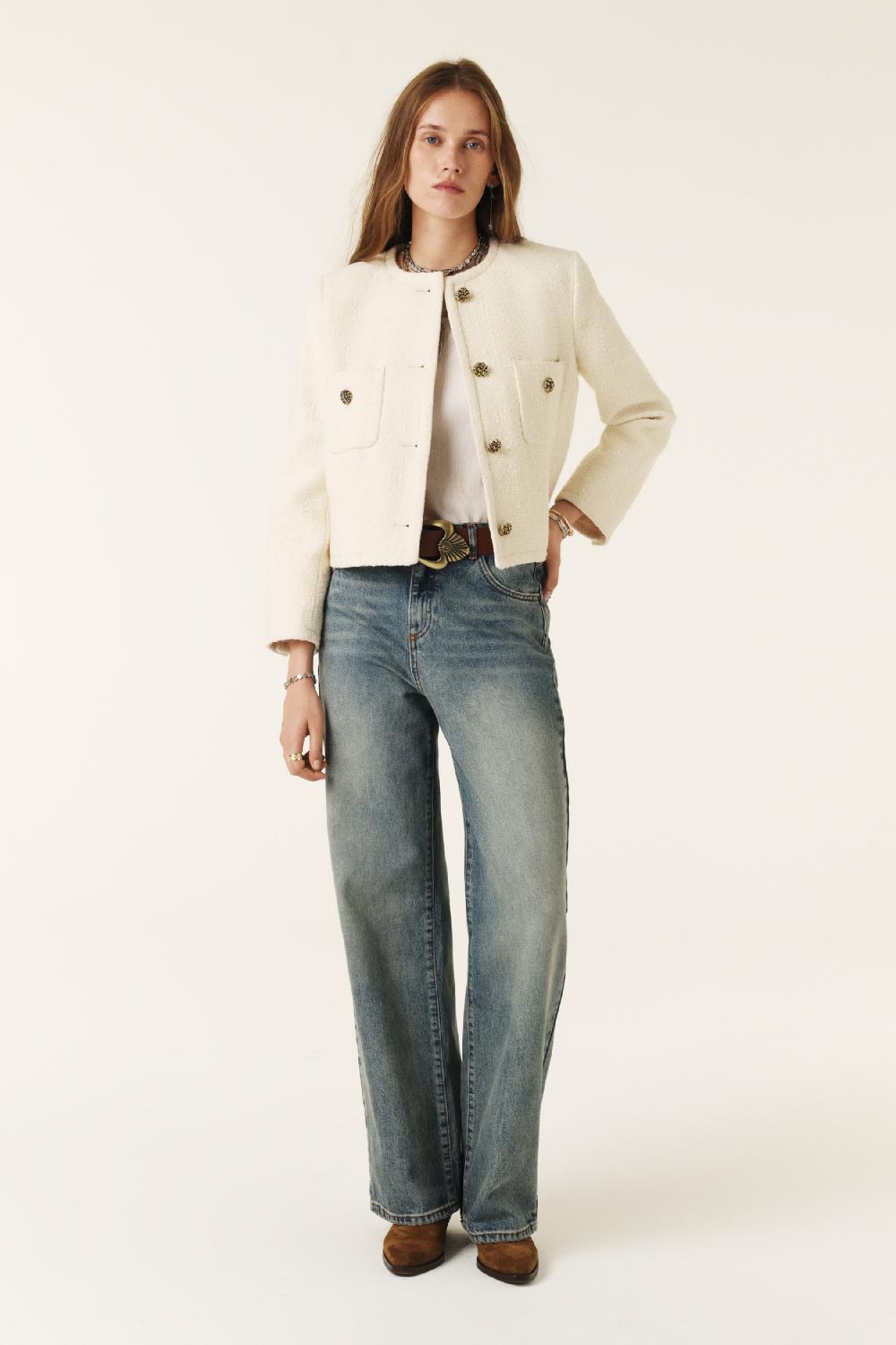 Ba&sh Veste Meredith Blanc Ecru