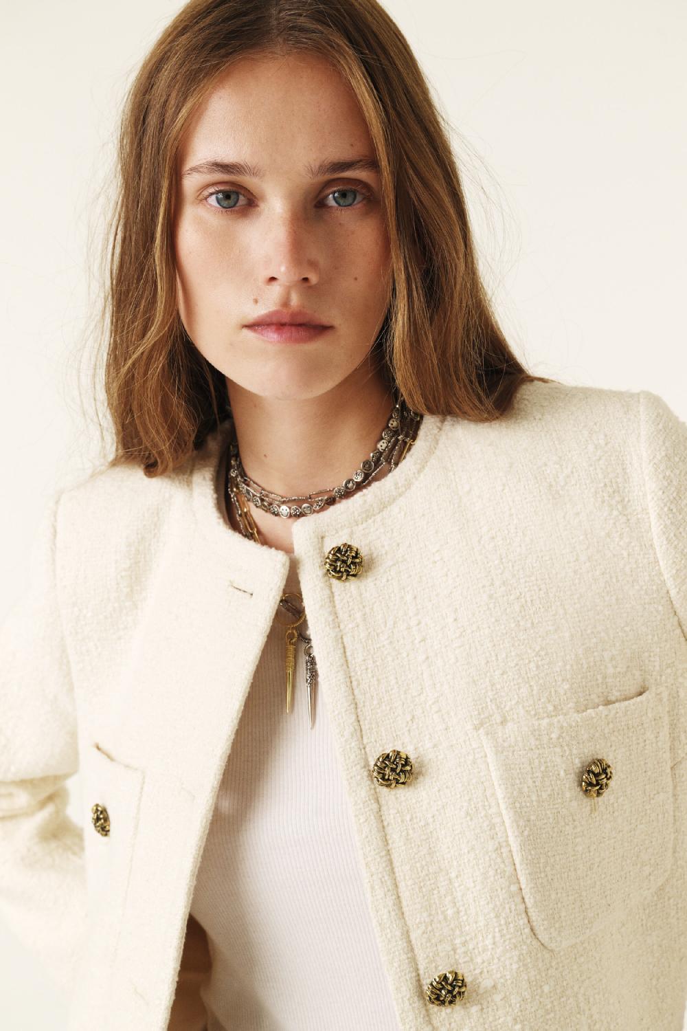 Ba&sh Veste Meredith Blanc Ecru