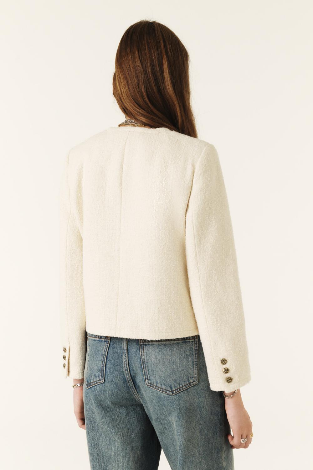 Ba&sh Veste Meredith Blanc Ecru